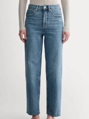 Everlane Way High Jean Straight Leg Organic Cotton Denim Medium Wash Size 26